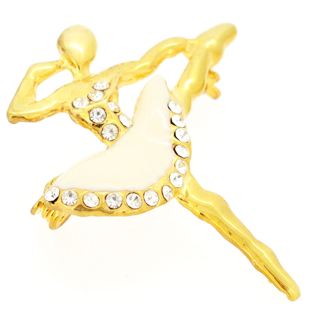 Golden Dancer Girl Brooch Pin