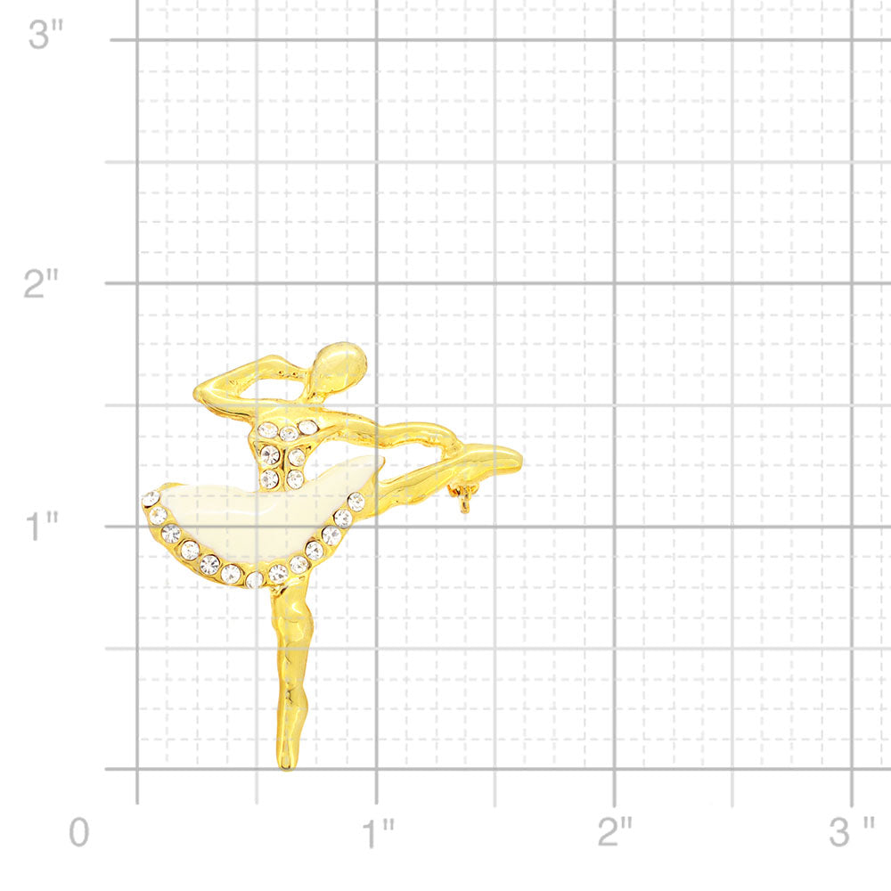 Golden Dancer Girl Brooch Pin