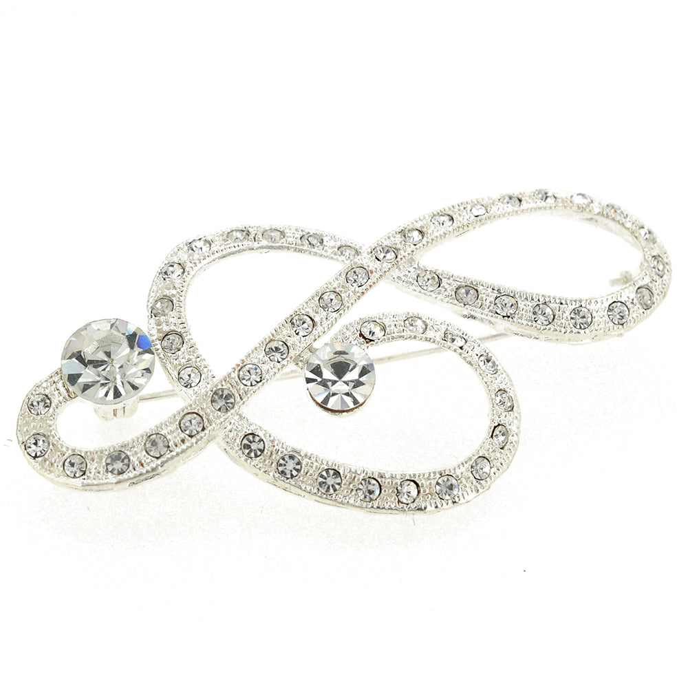 Crystal Music Note Pin Brooch