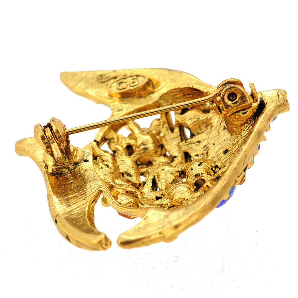 Colorful Fish Swarovski Crystal Animal Brooch Pin