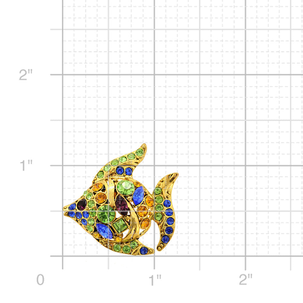 Colorful Fish Swarovski Crystal Animal Brooch Pin