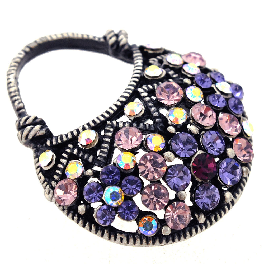 Amethyst Lady Handbag Swarovski Crystal Vintage Style Brooch Pin
