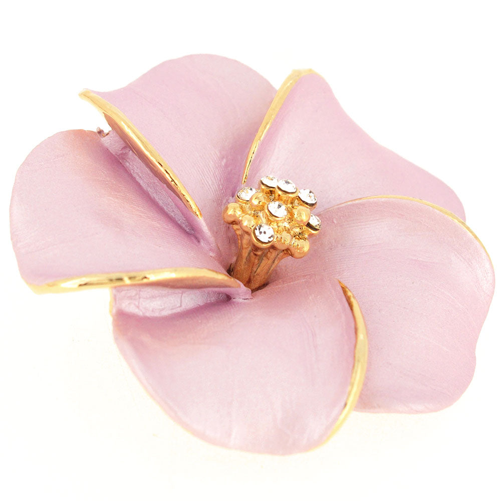 Pink Hawaiian Plumeria Swarovski Crystal Flower pin brooch and Pendant