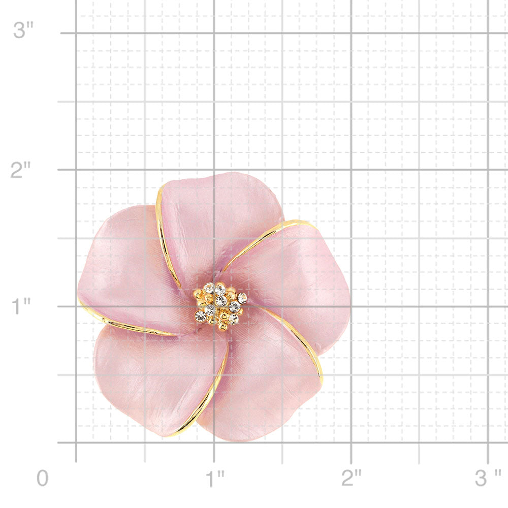 Pink Hawaiian Plumeria Swarovski Crystal Flower pin brooch and Pendant