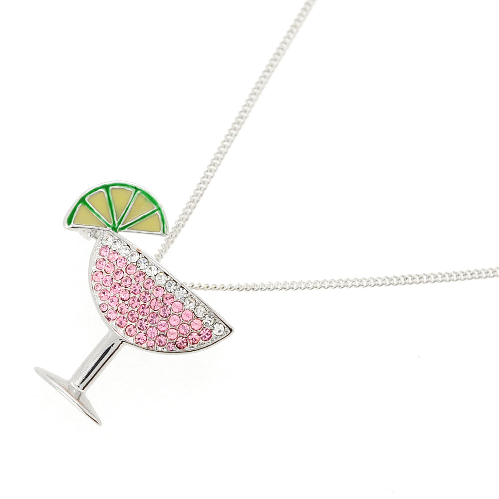 Pink Margarita Glass Crystal Brooch/Pendant