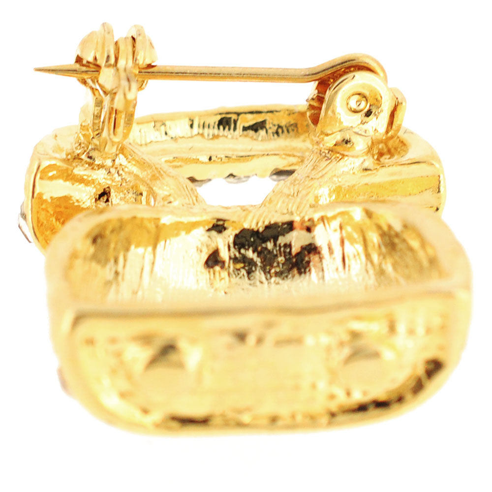 Golden Crystal Classic Telphone Pin Brooch