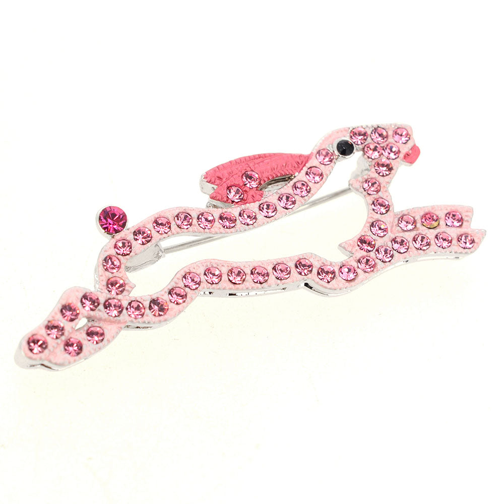 Pink Rabbit Swarovski Crystal Easter Brooch Pin