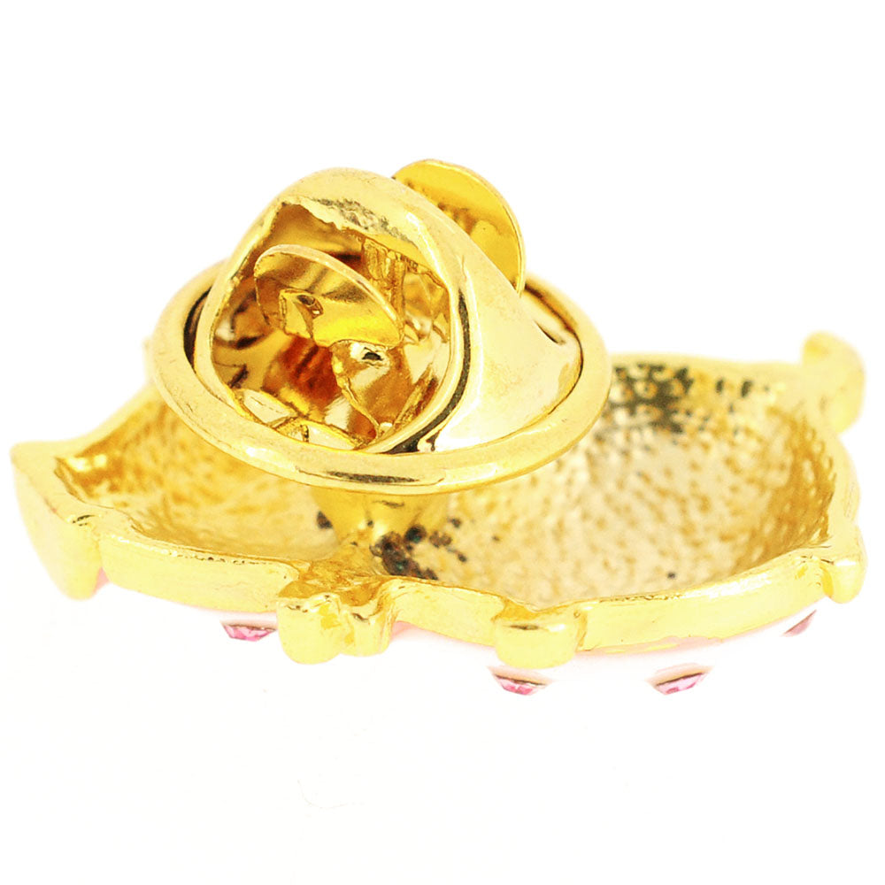 Pink Pig Crystal Lapel Pin