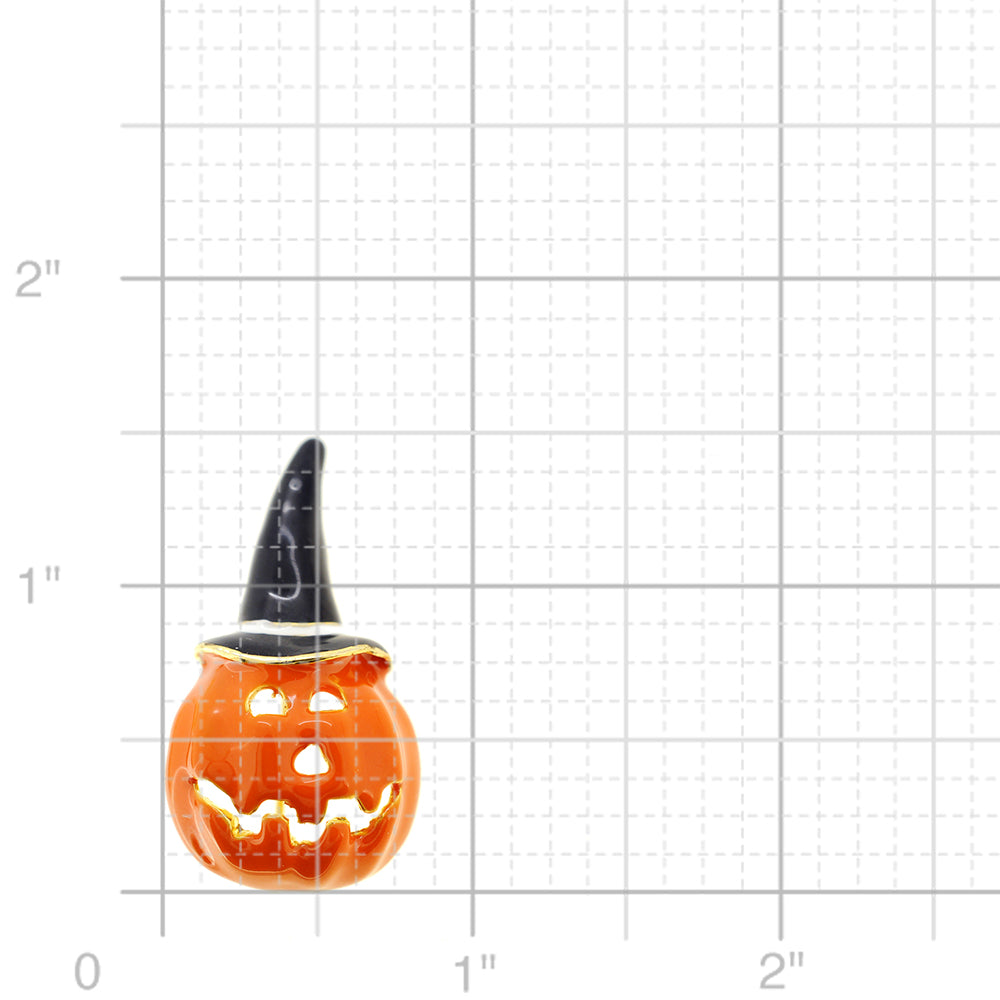 Pumpkin With Black Hat Halloween Pin Brooch And Pendant