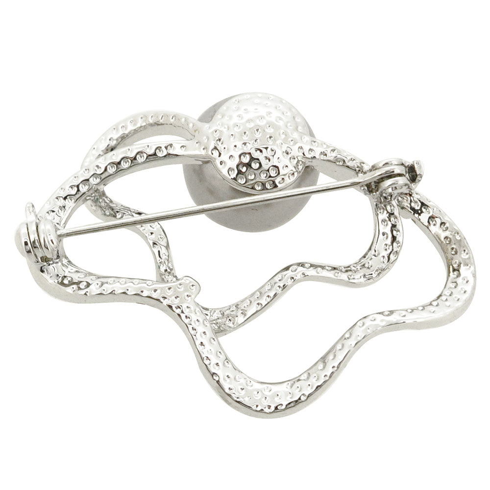 Pearl And Crystal Flower Swarovski Crystal Pin Brooch