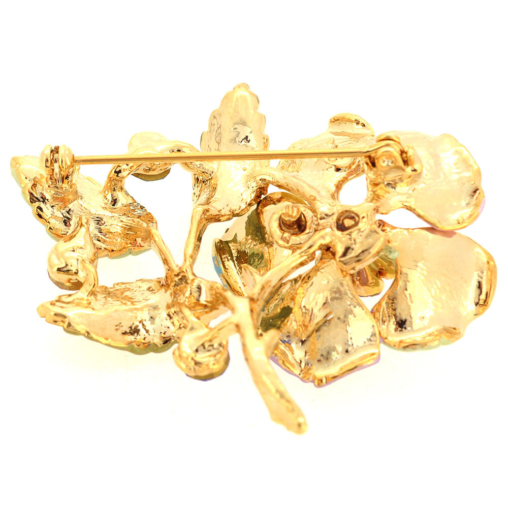 Multicolor Flower Swarovski Crystal Pin Brooch