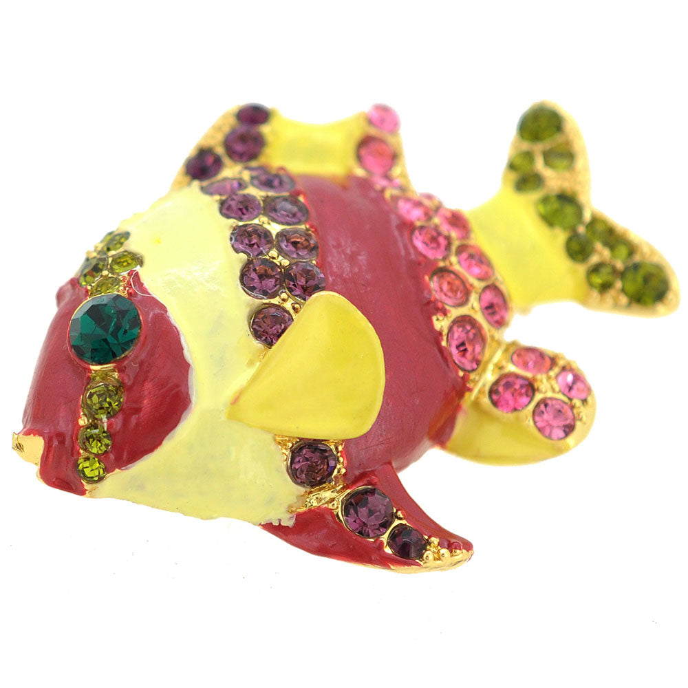 Multicolor Fish Swarovski Crystal Pin Brooch