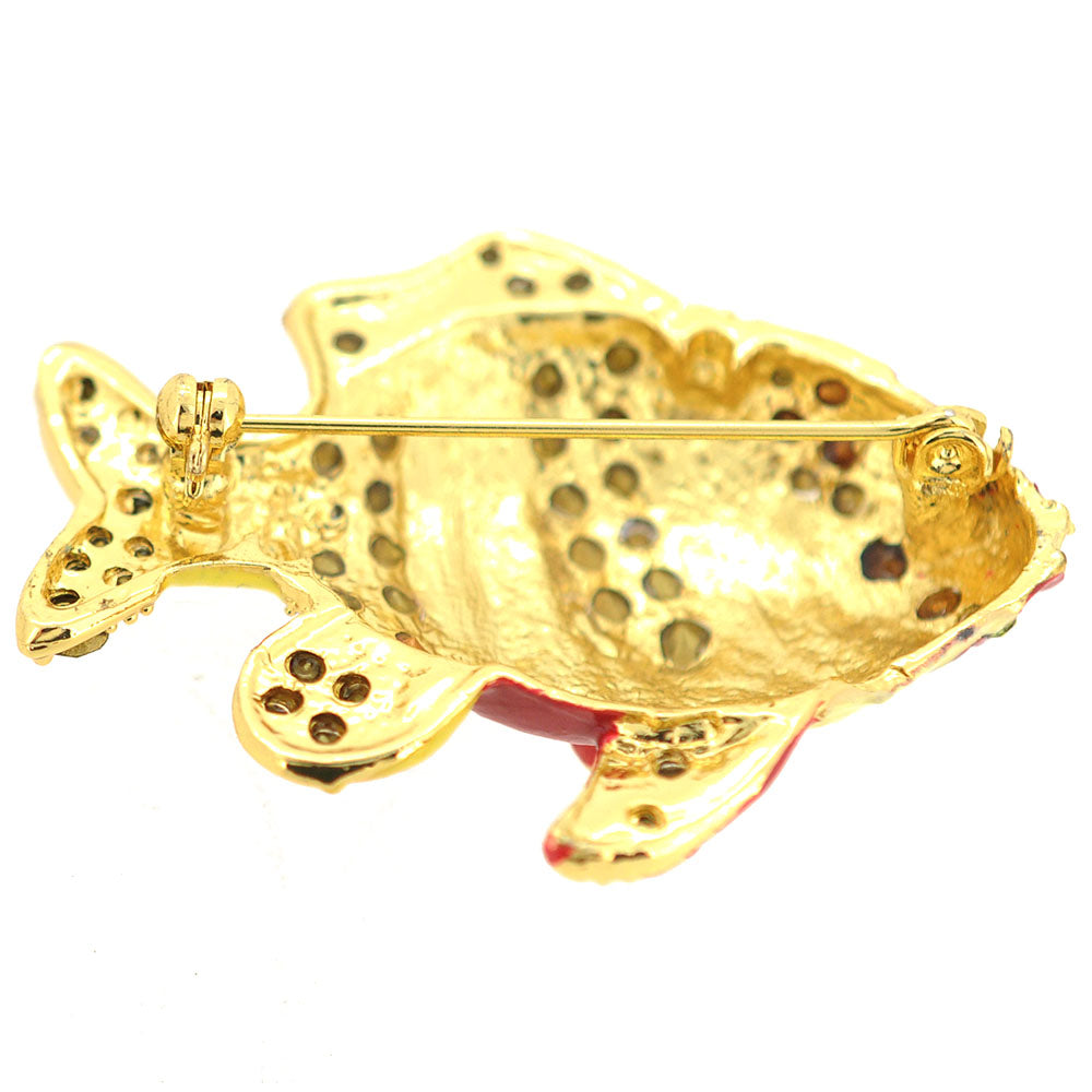 Multicolor Fish Swarovski Crystal Pin Brooch