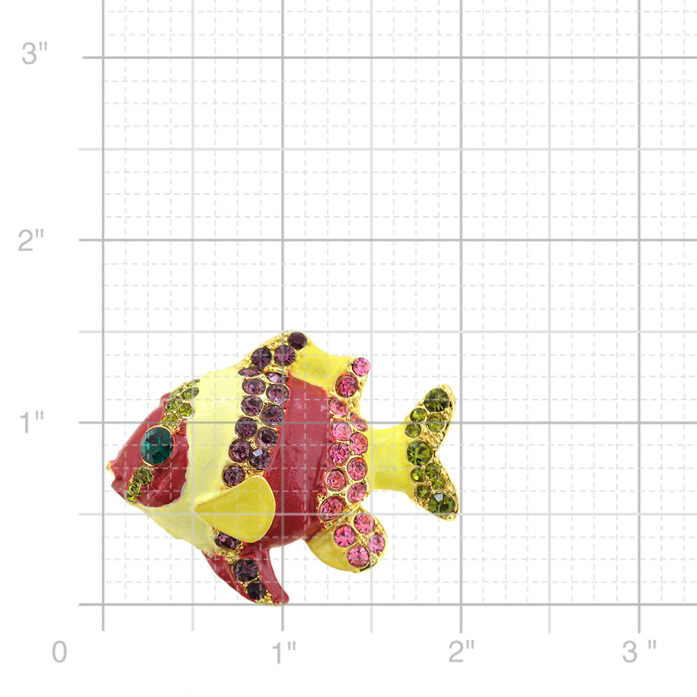 Multicolor Fish Swarovski Crystal Pin Brooch