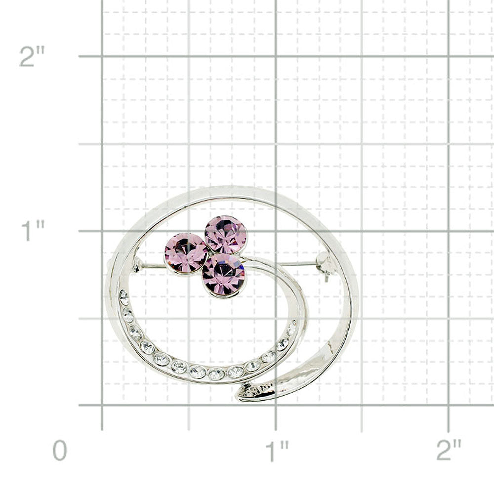 Purple Swirl Swarovski Crystal Pin Brooch