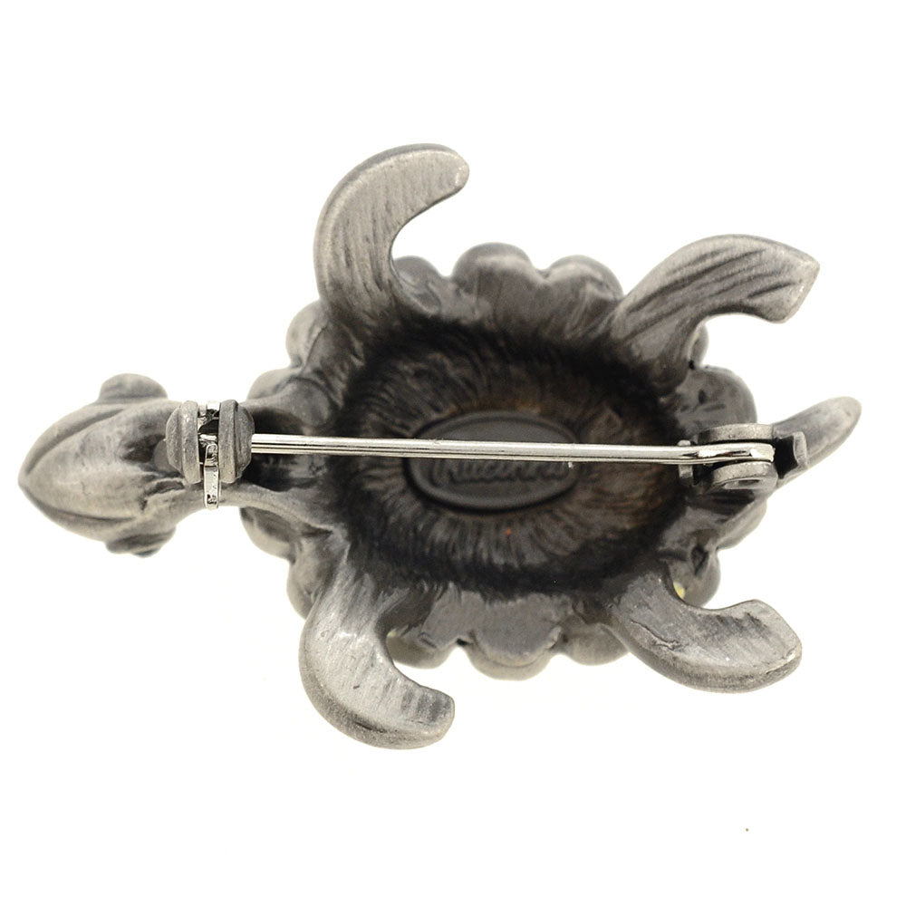 Green Sea Turtle Swarovski Crystal Brooch Pin