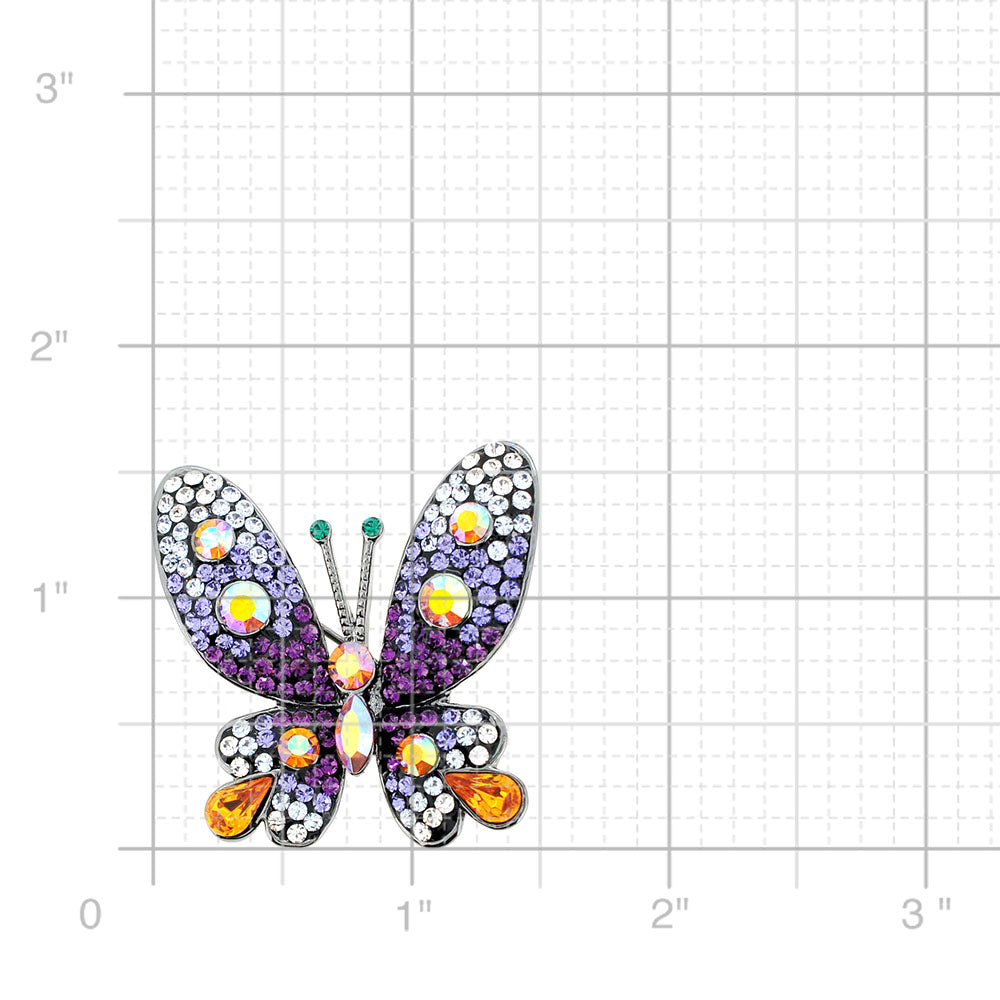 Purple Butterfly Crystal Pin Brooches