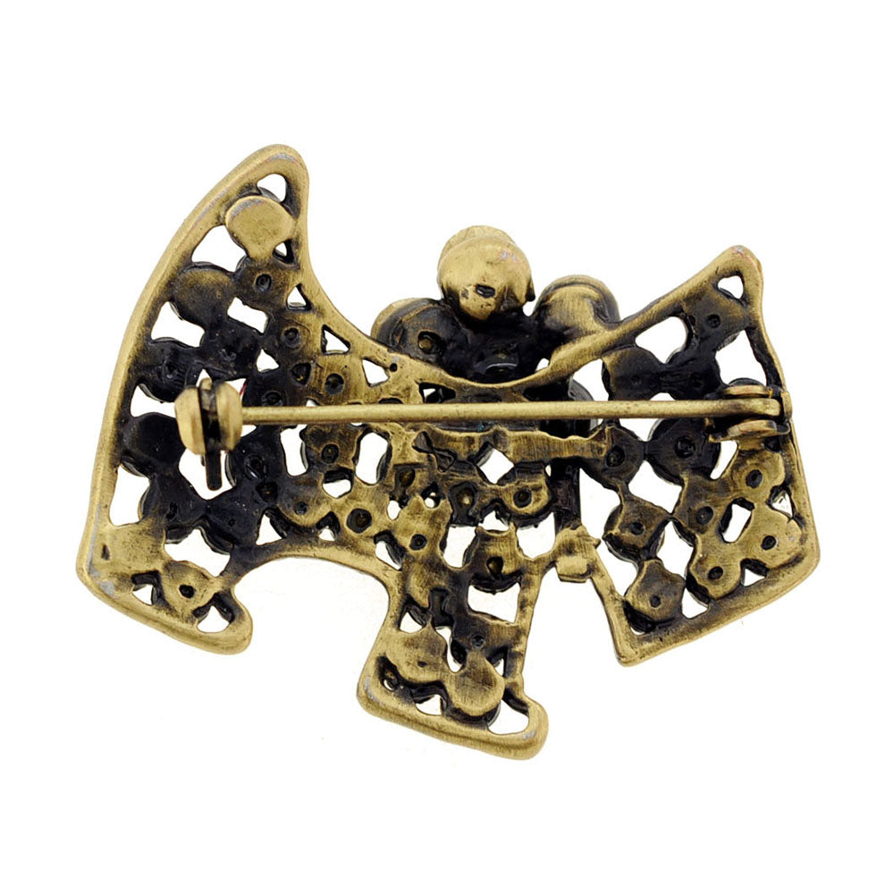 Topaz Brown Dog Crystal Pin Brooch