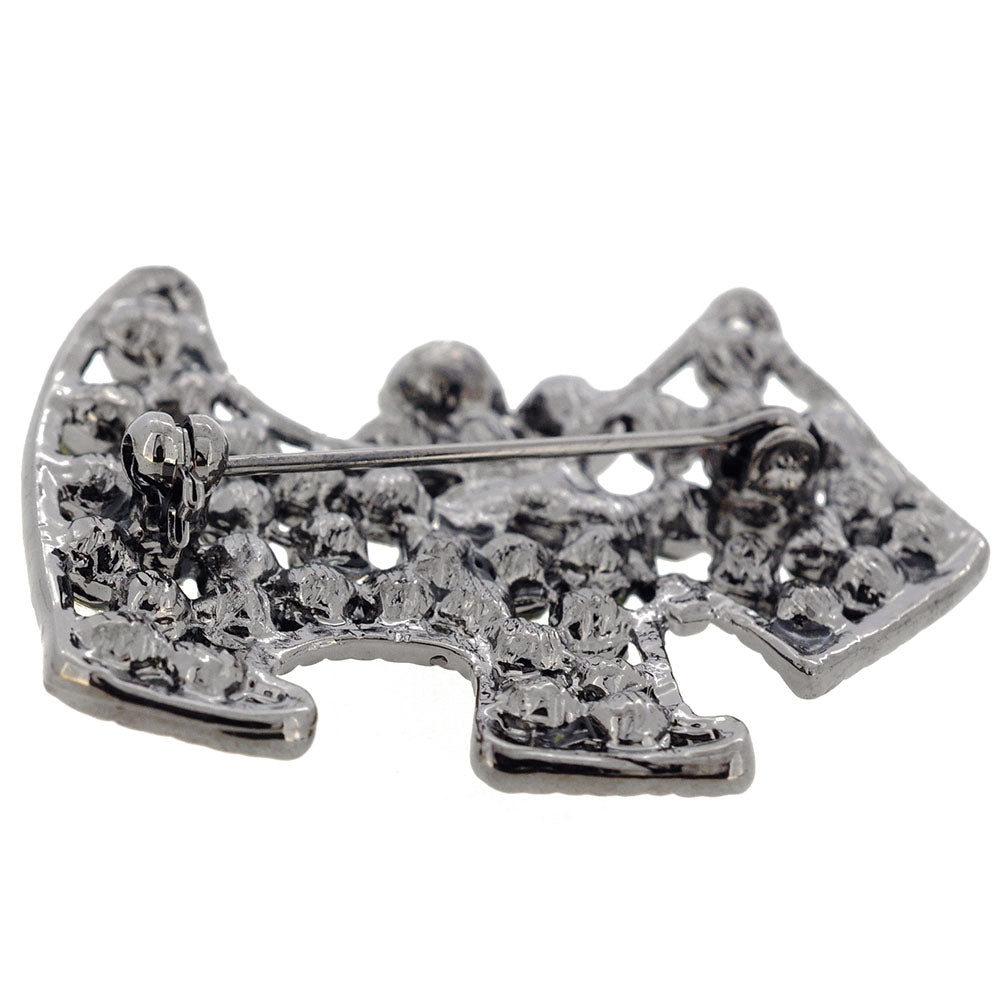 Black Dog Crystal Animal Pin Brooch