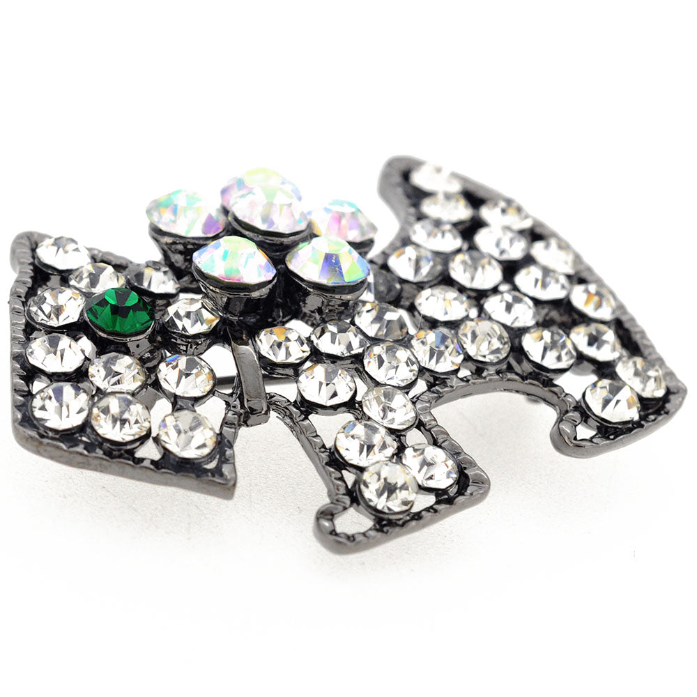 Black Dog Crystal Animal Pin Brooch