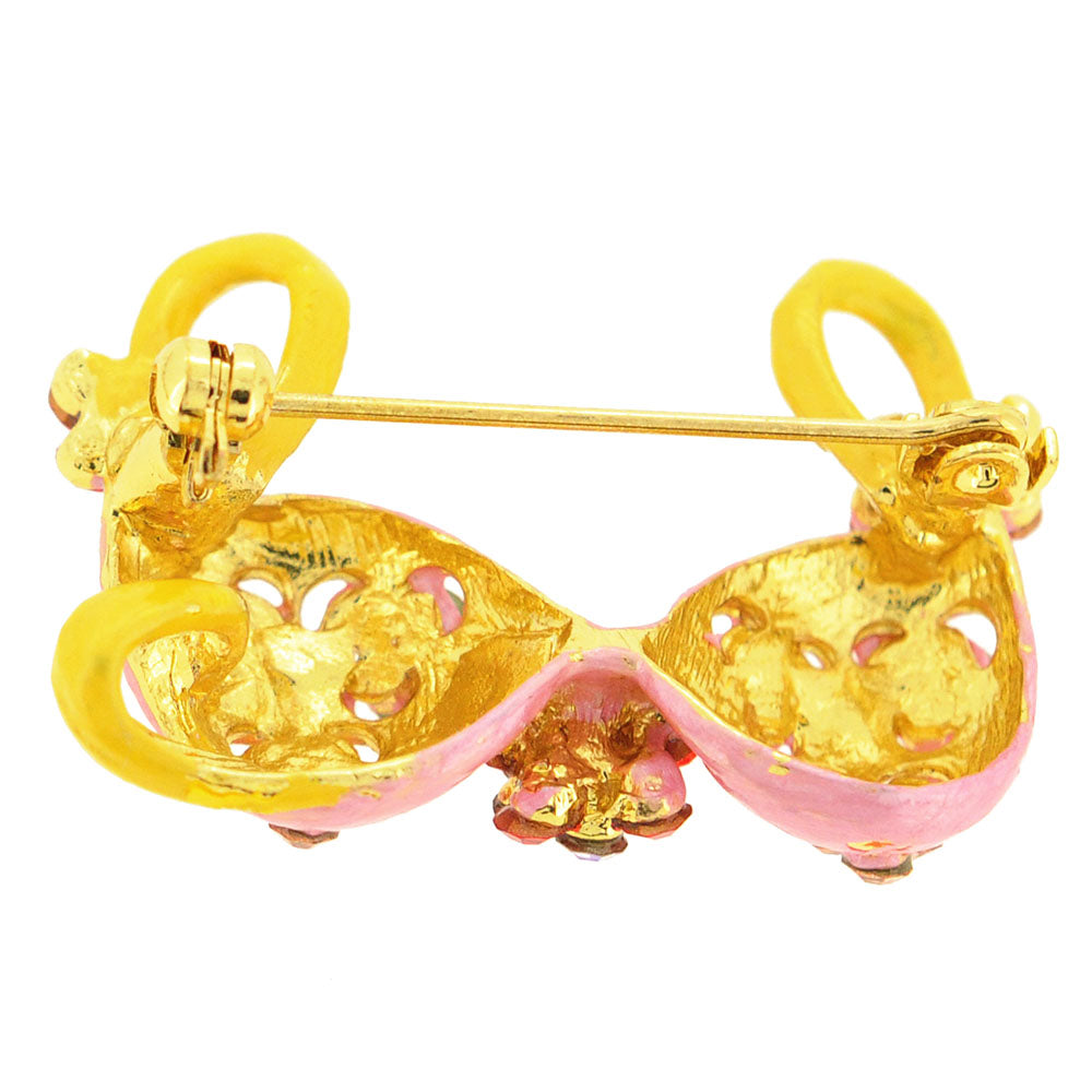 Flower Light Peach Bikini Crystal Pin Brooch And Pendant