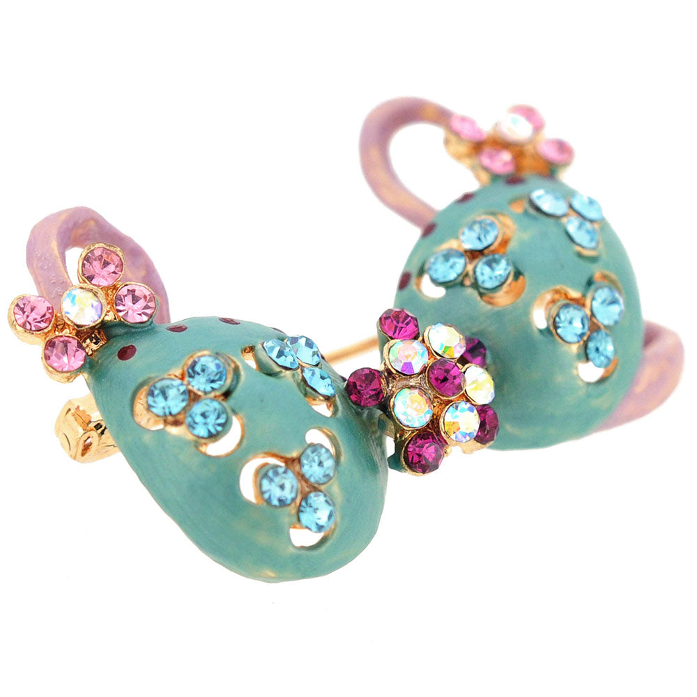 Multicolor Flower Light Green Bikini Crystal Pin Brooch And Pendant