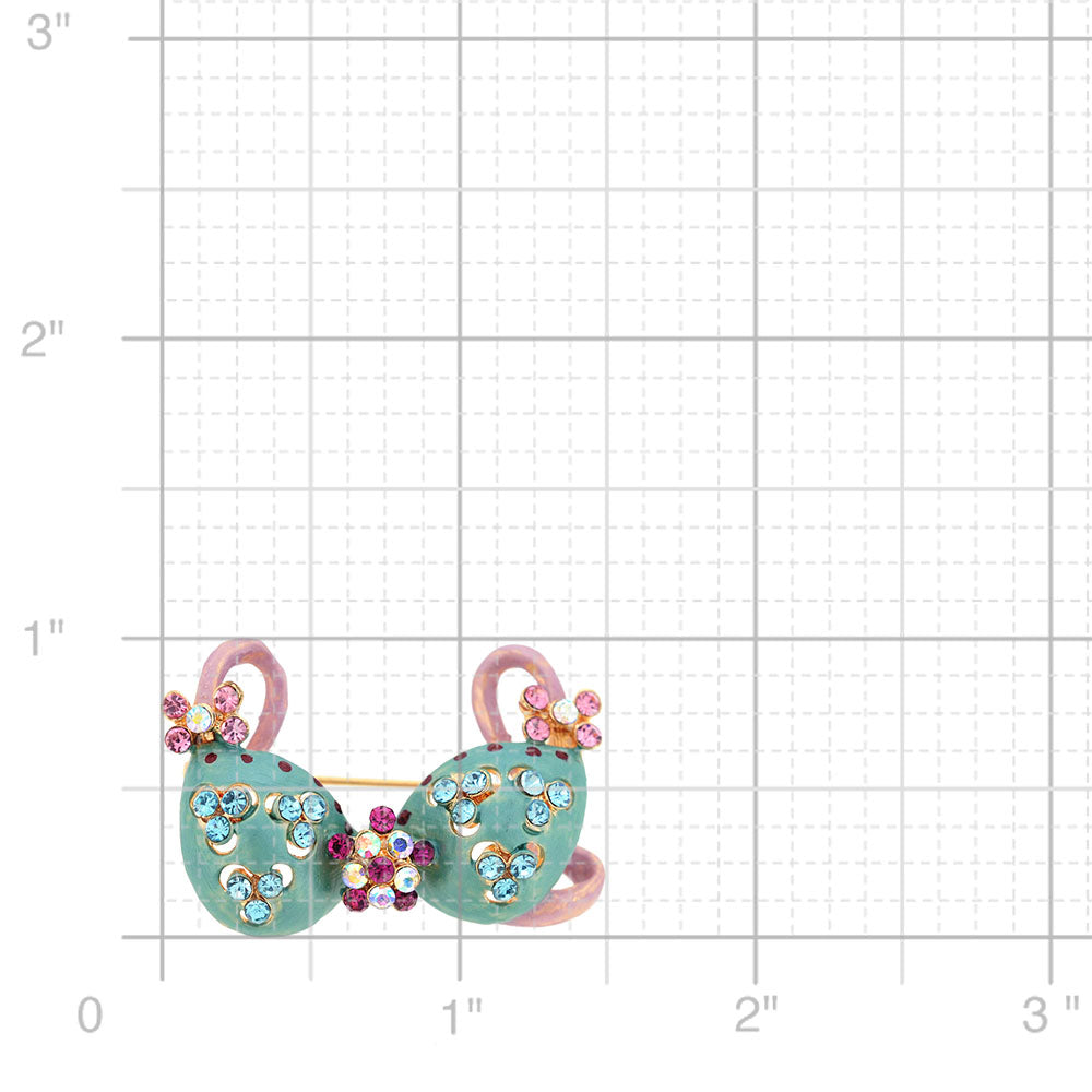 Multicolor Flower Light Green Bikini Crystal Pin Brooch And Pendant