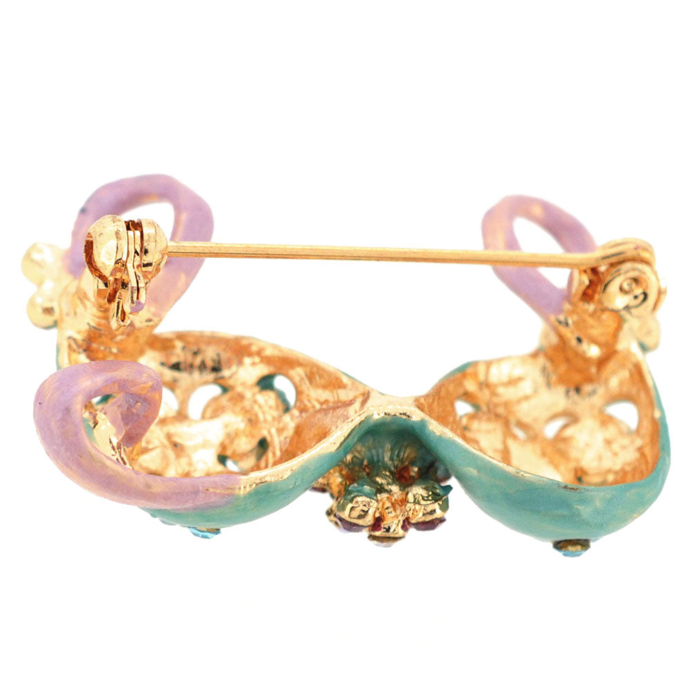 Multicolor Flower Light Green Bikini Crystal Pin Brooch And Pendant