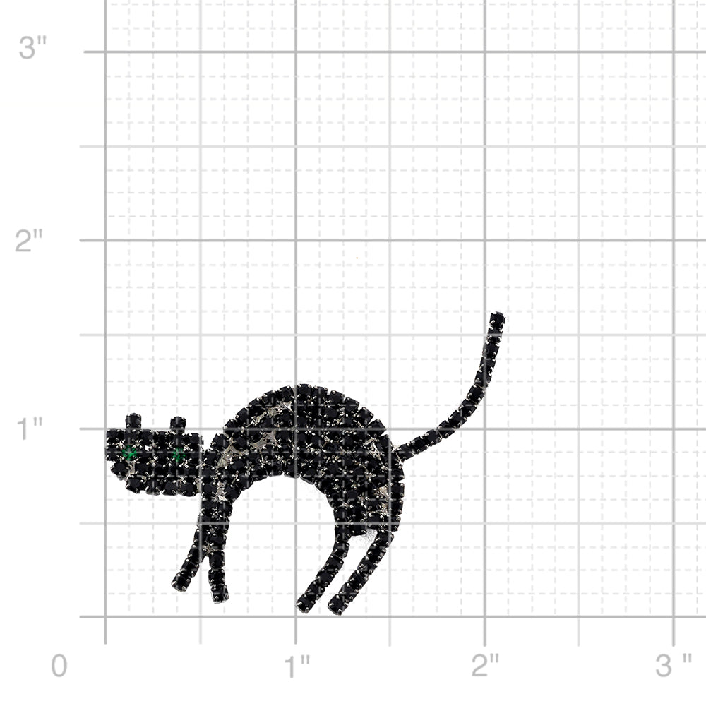 Black Cat Crystal Pin Brooch