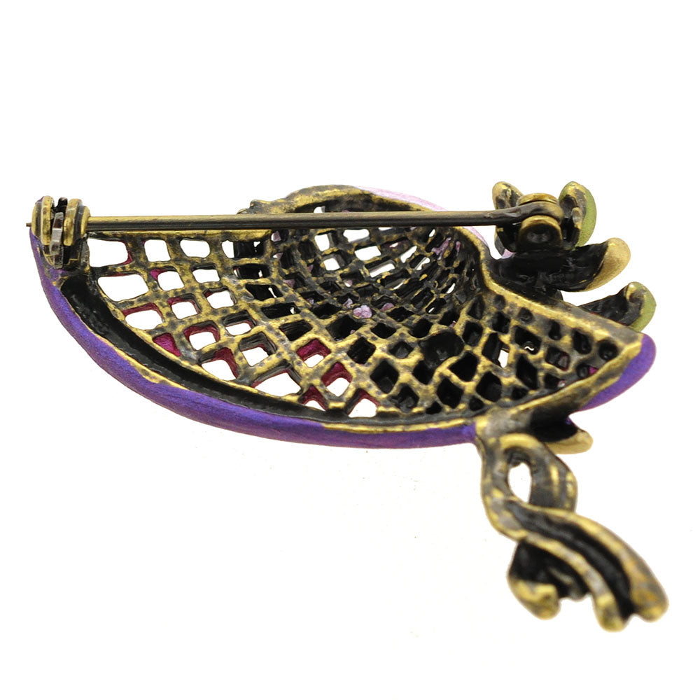 Purple Amethyst Easter Bonnet Hat Pin Swarovski Crystal Pin Brooch
