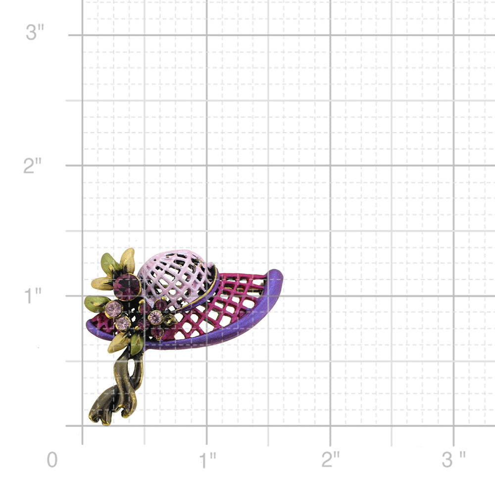 Purple Amethyst Easter Bonnet Hat Pin Swarovski Crystal Pin Brooch