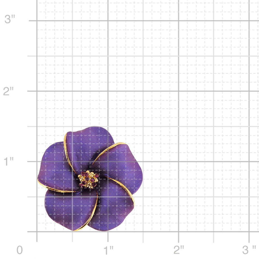 Dark Purple Hawaiian Plumeria Swarovski Crystal Flower Brooch Pin And Pendant