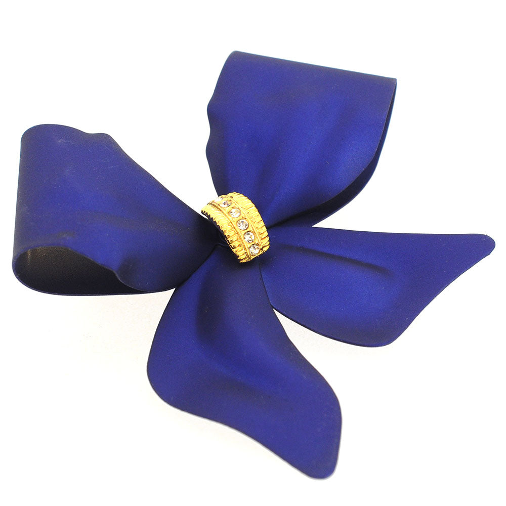 Navy Blue Bow Brooch Pin