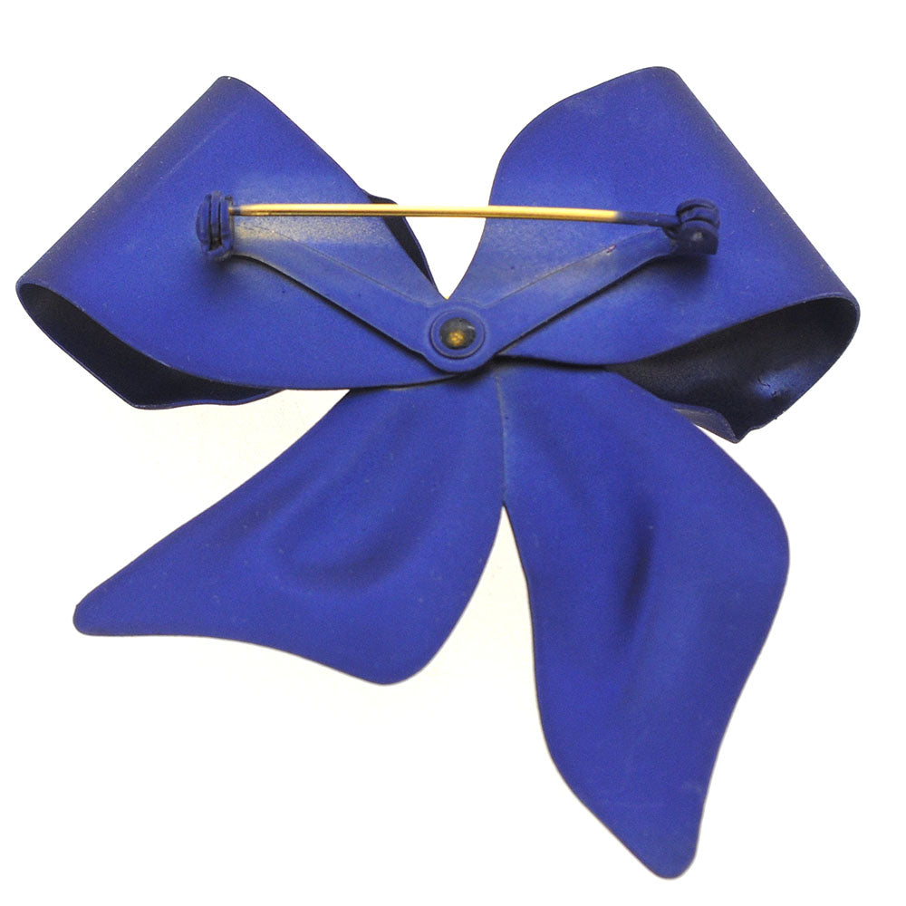 Navy Blue Bow Brooch Pin