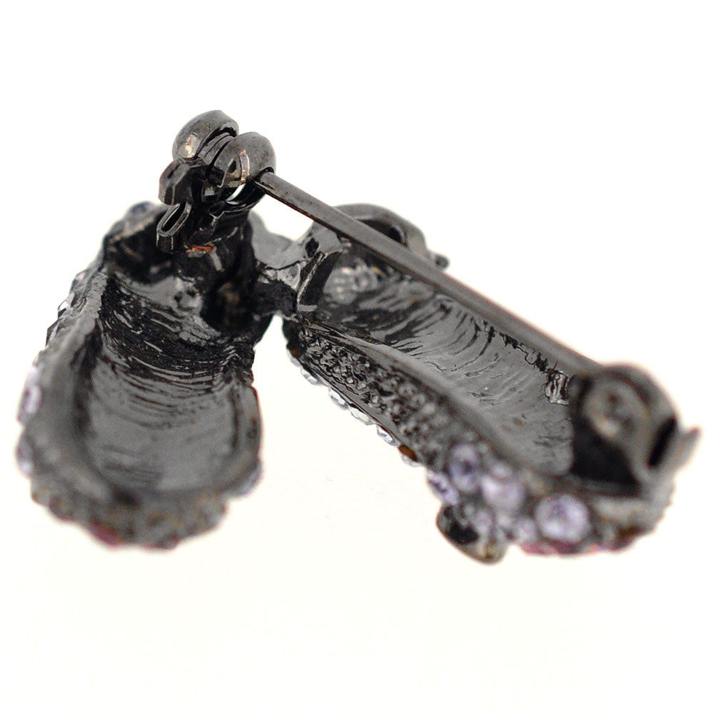 Purple Vintage Style Flat Crystal Shoes Brooch Pin
