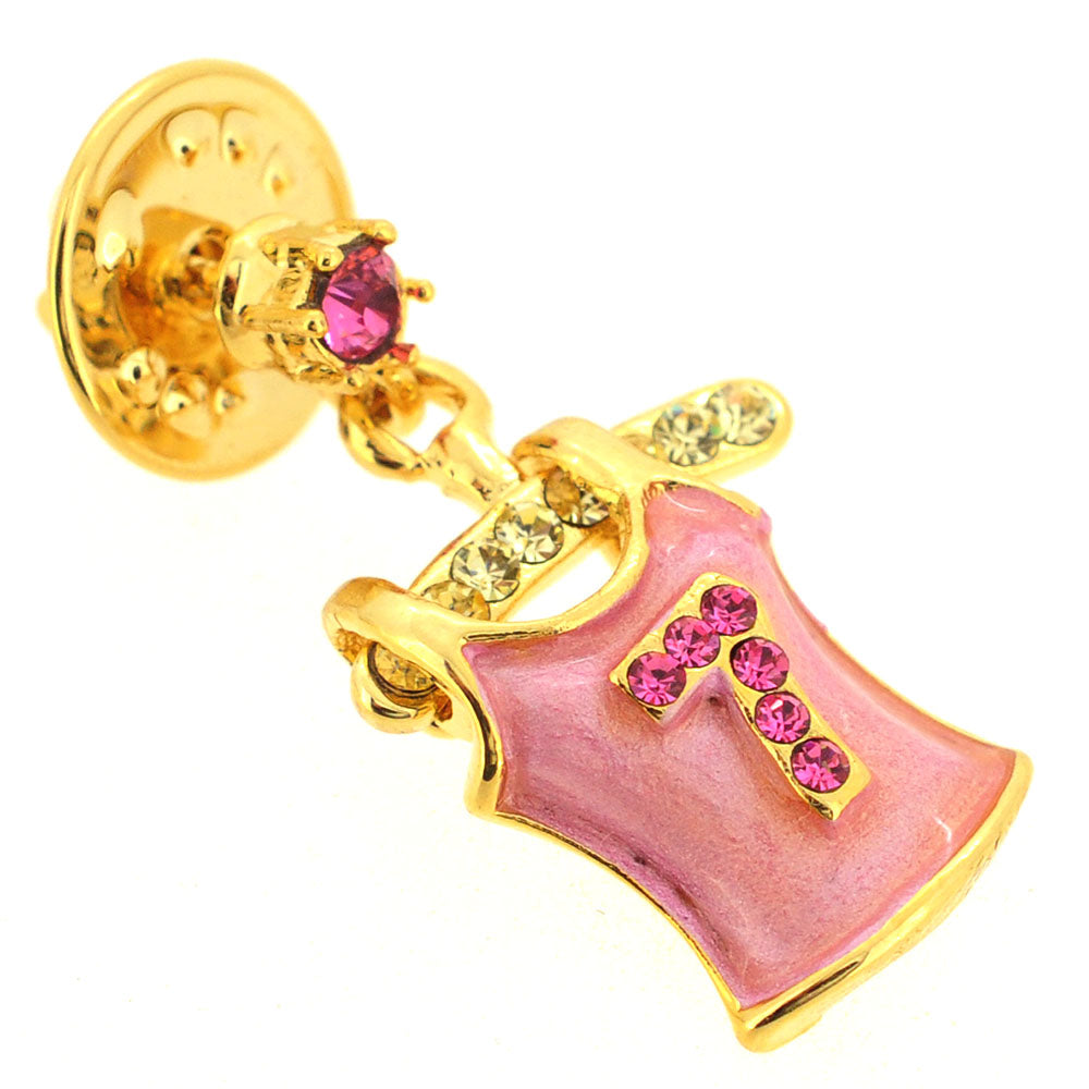 Pink Tank Top Swarovski Crystal Tag Pin