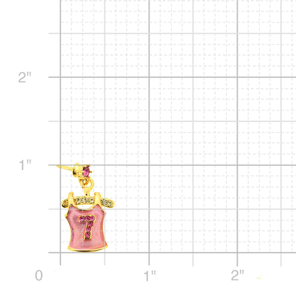 Pink Tank Top Swarovski Crystal Tag Pin