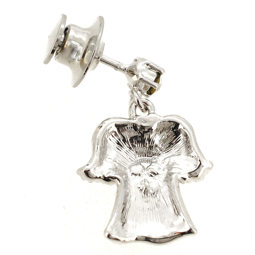 White T-shirt Top Swarovski Crystal Tack Pin