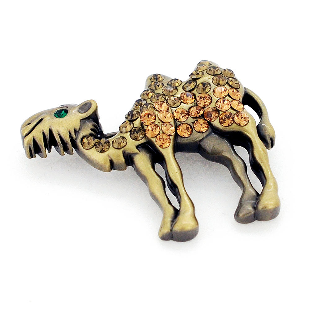 Topaz Brown Camel Crystal Brooch Pin