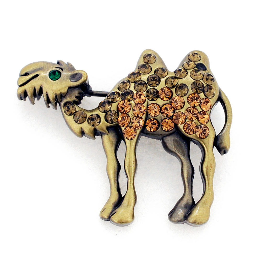 Topaz Brown Camel Crystal Brooch Pin