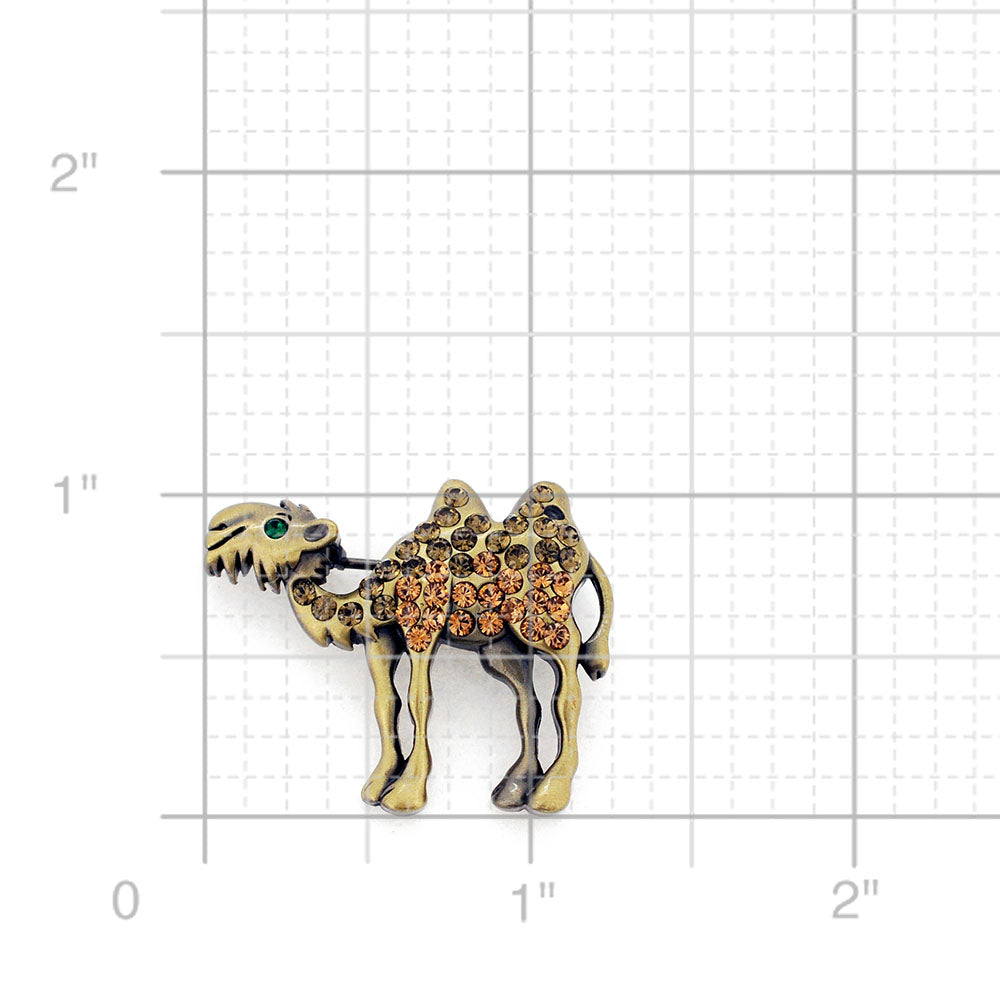 Topaz Brown Camel Crystal Brooch Pin