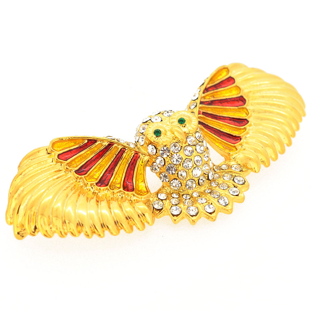 Golden Owl Brooch Pin
