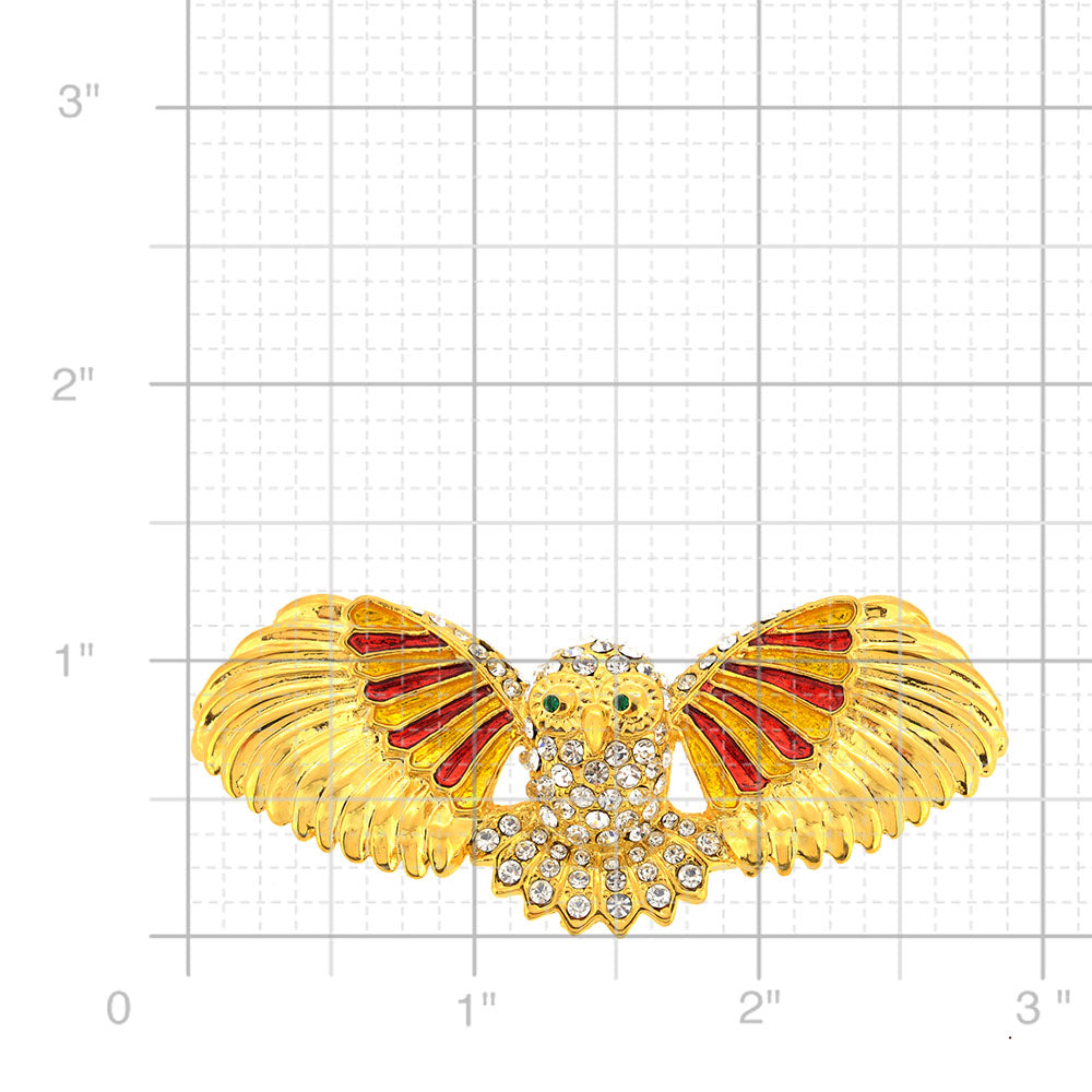 Golden Owl Brooch Pin