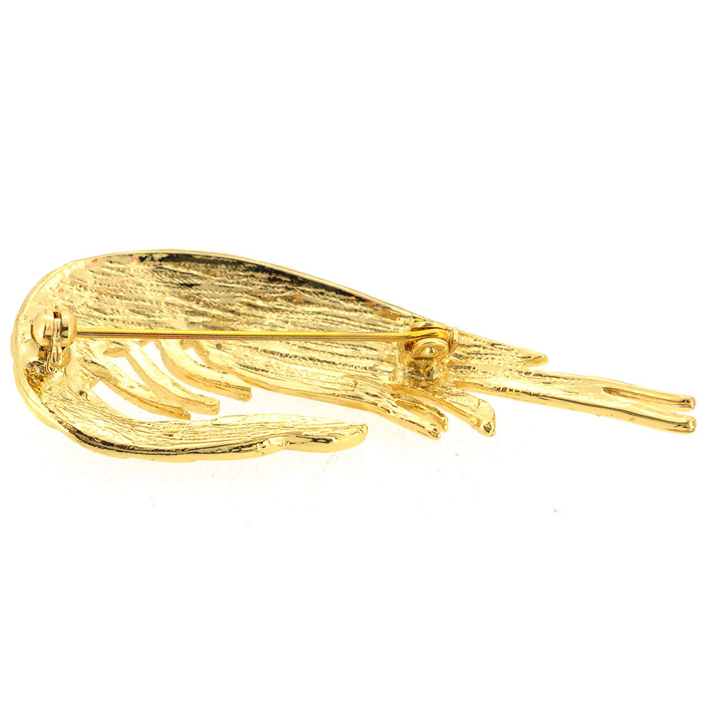 Chrome Shrimp Crystal Brooch Pin