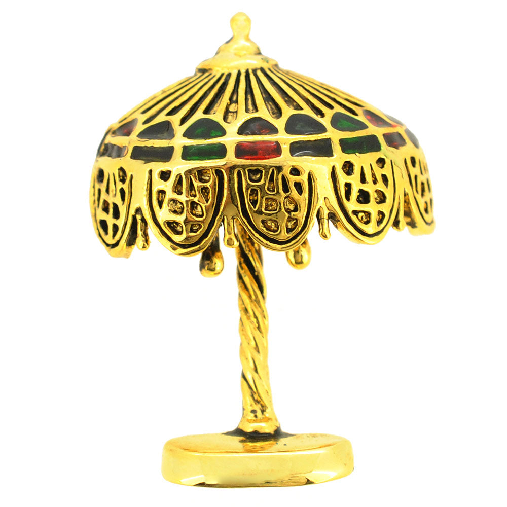 Vintage Style Golden Table Lamp Brooch Pin
