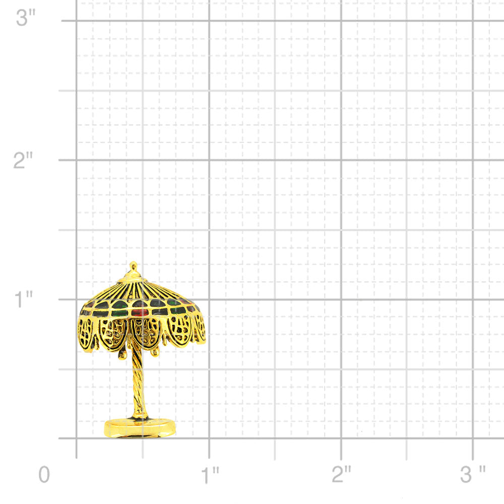 Vintage Style Golden Table Lamp Brooch Pin