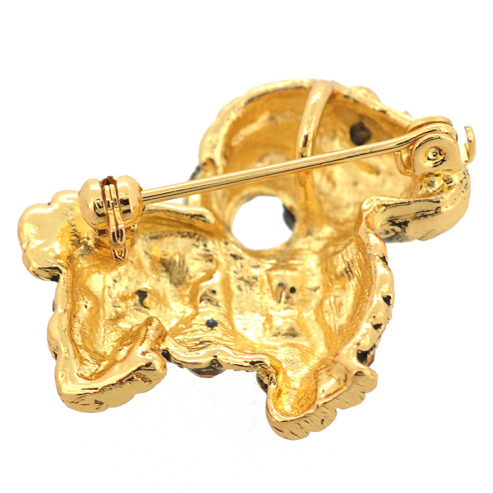 Golden Brown Sheep Crystal Brooch Pin/Pendant