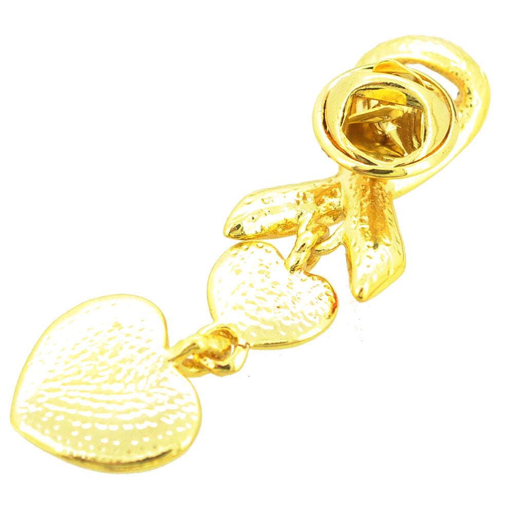 Red Ribbon Crystal Lapel Pin