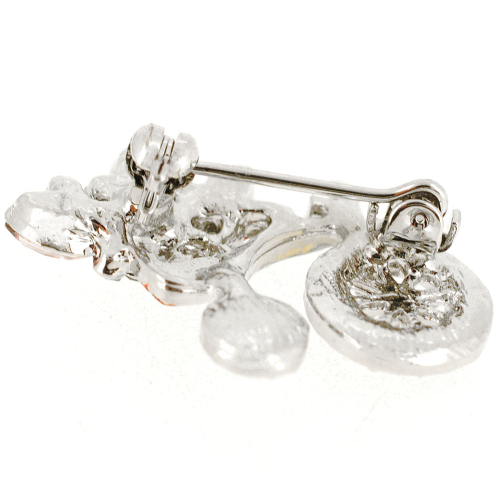 Purple Penny-farthing With Flower Basket Crystal Bicycle Pin Brooch