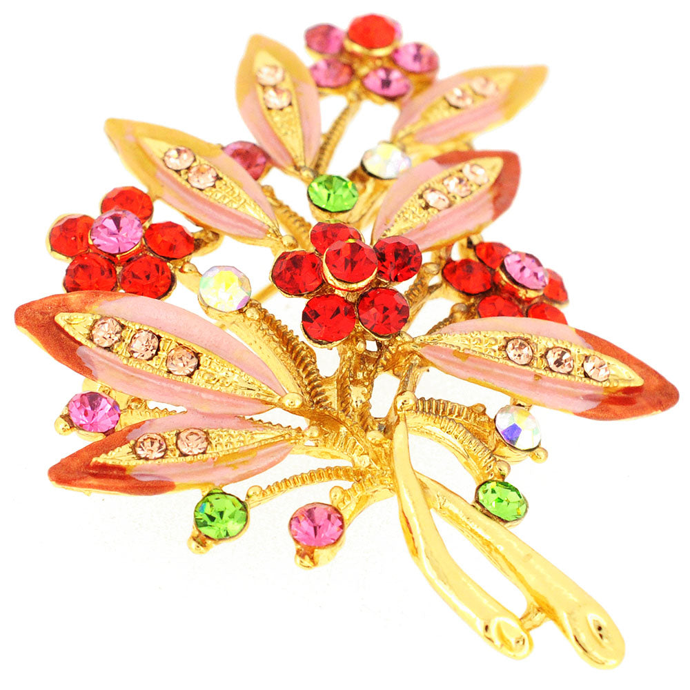 Multicolor Flower Swarovski Crystal Pin Brooch